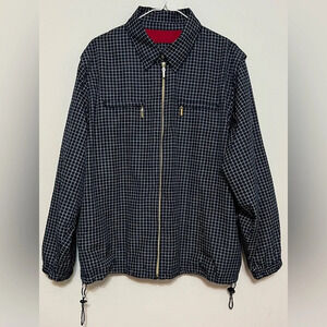 Catalina vintage wind light rain jacket coat. Navy White Medium